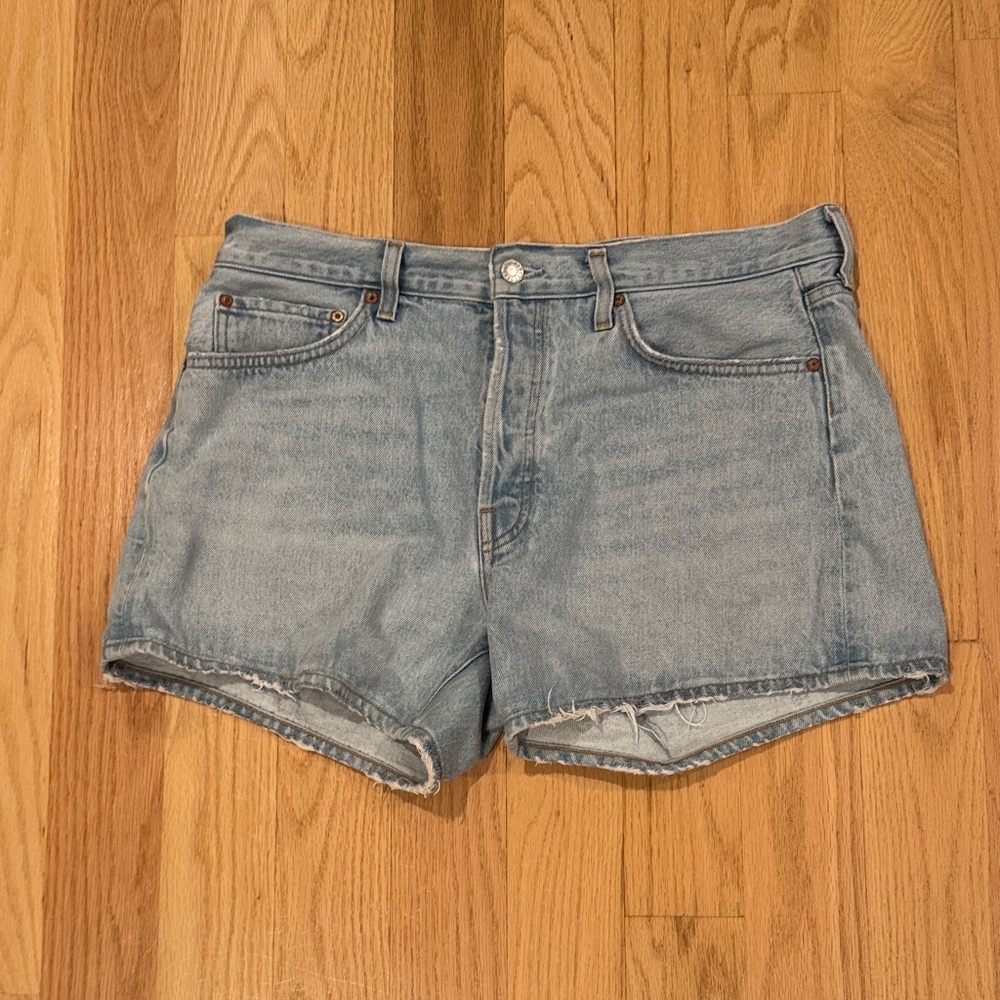 Agolde Light Blue Denim Jean Shorts